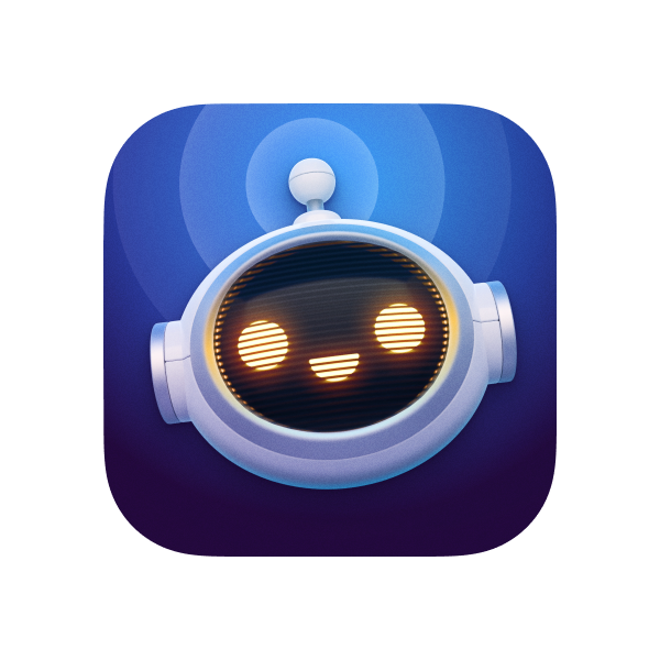 Blue bot designed by Adam Whitcroft for Apollo